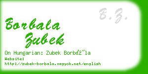 borbala zubek business card